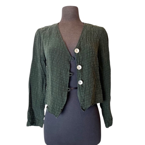 Rabbit Rabbit Rabbit Vintage Dark Green Button Down Shirt 12 Medium Cottagecore - Picture 2 of 15